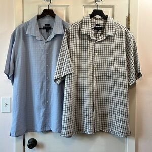 BUNDLE Joseph & Feiss Plaid Button Down Modal Blend Shirts - Size XXL